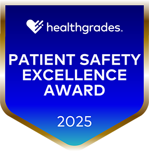 Healthgrades Patient Safety Excellence Award 2025.
